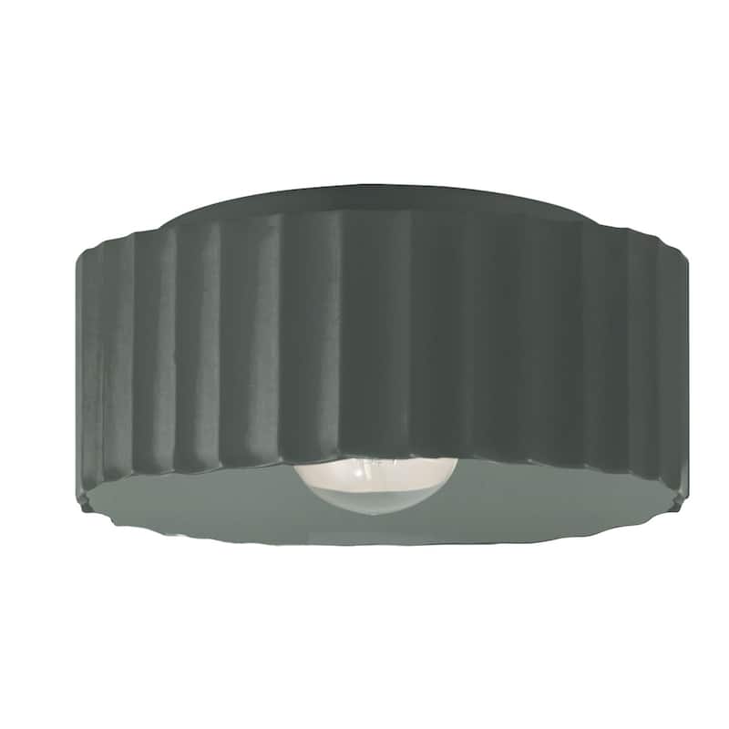 Justice Design Radiance - Large Gear Flush-Mount Light - Pewter Green