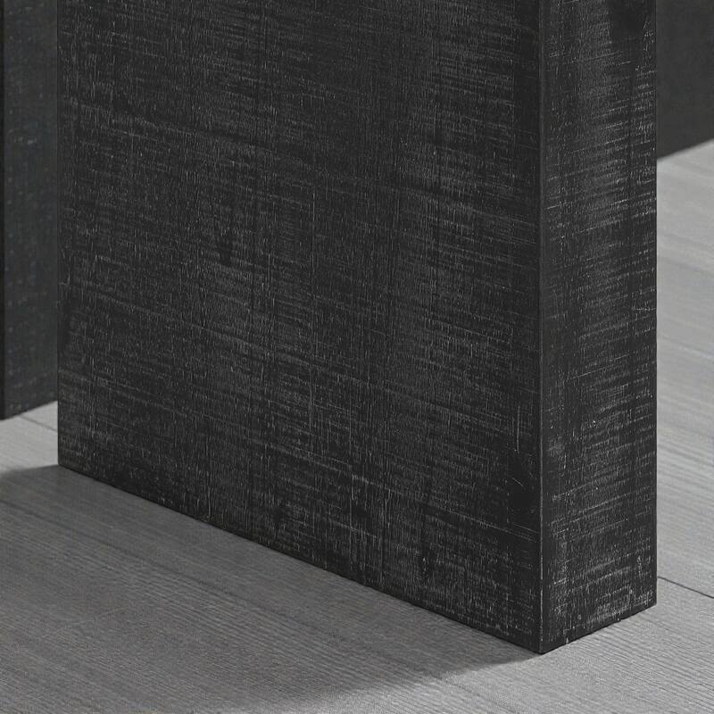 52 Inch Wood Console Table with Curved Edge, Rustic Cedar Veneer Entryway Table with Sled Base for Living Room