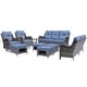 preview thumbnail 51 of 97, Gray Wicker Rattan Outdoor Patio Furniture Set Swivel Chair with Cushion