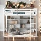 preview thumbnail 1 of 19, Twin Size Loft Bed with 8 Open Storage Shelves and Built-in Ladder White