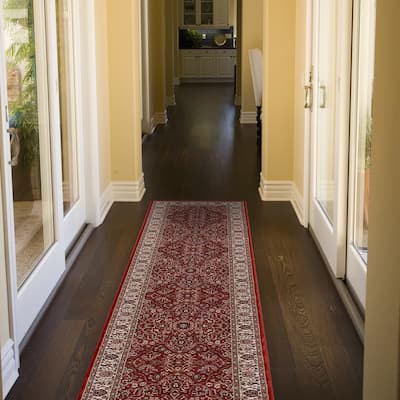 Gertmenian Majestic Manchester Traditional Border Oriental Red Area Rug - 2' 2" x 9'
