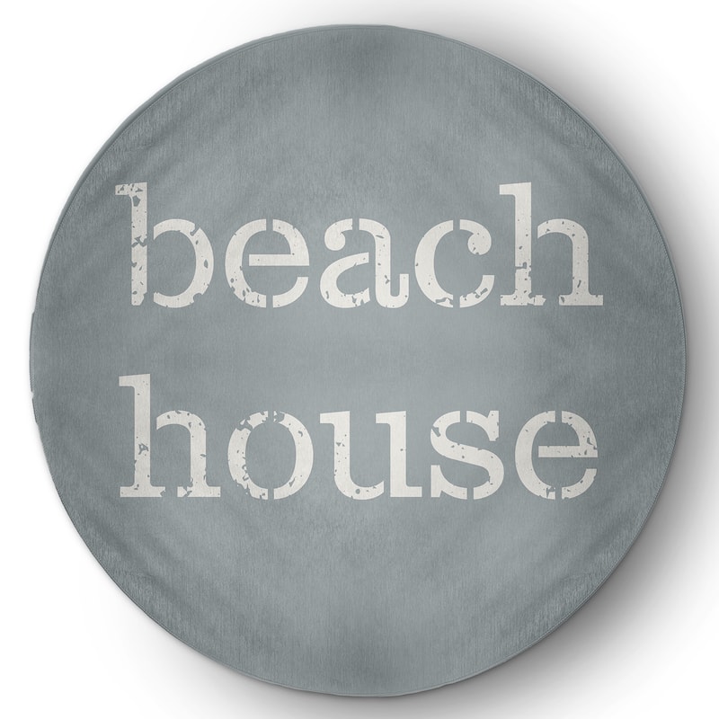 Beach House Nautical Indoor/Outdoor Rug - Pretty Grey - 5' Round