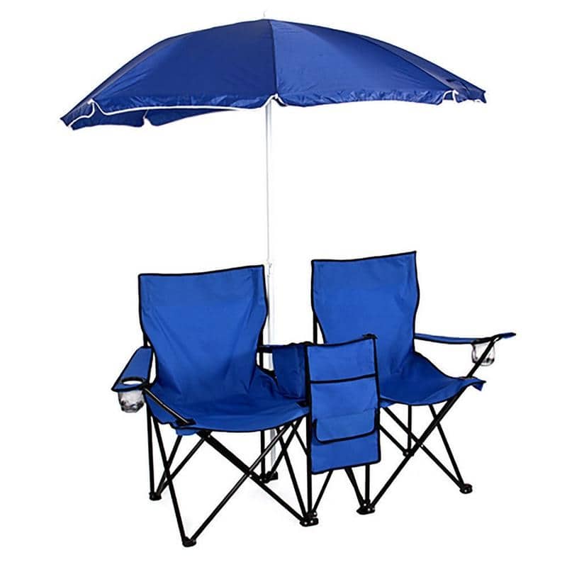 Double Picnic Beach Camping Folding Chair/Cooler Set