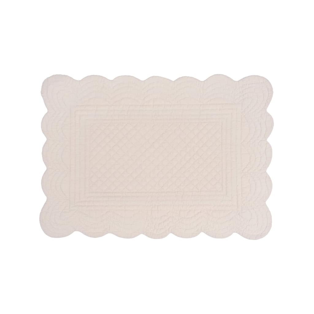 Quilted Scallop Placemat Tan Set 6