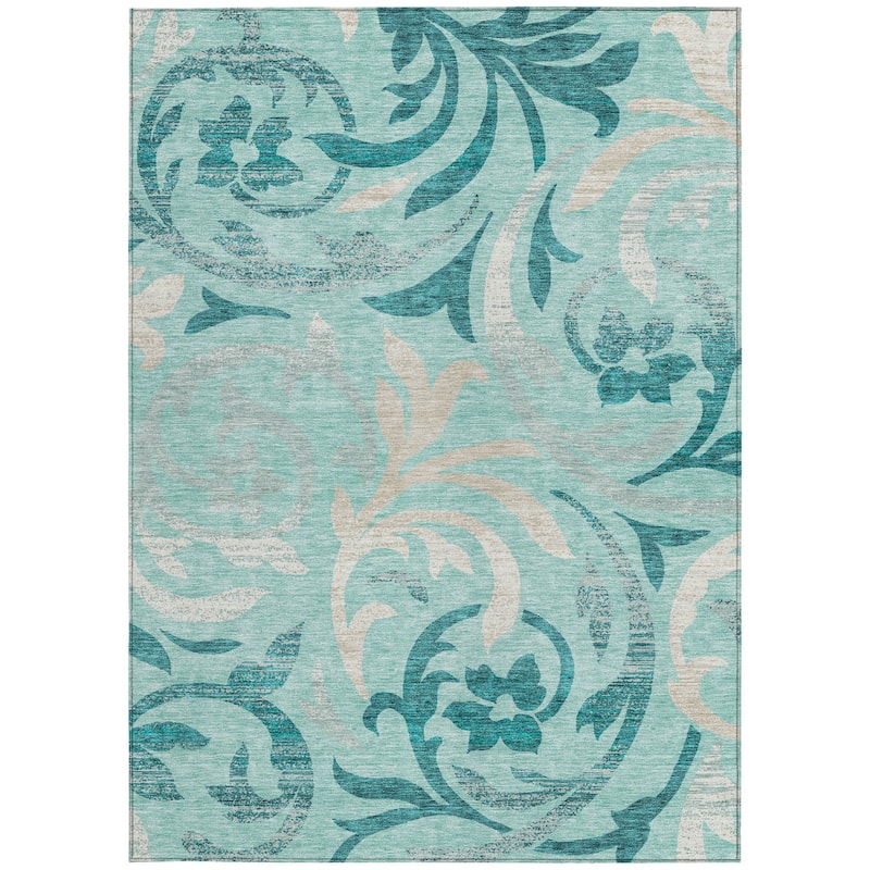 HomeRoots Floral Transitional Rectangle Outdoor Rug