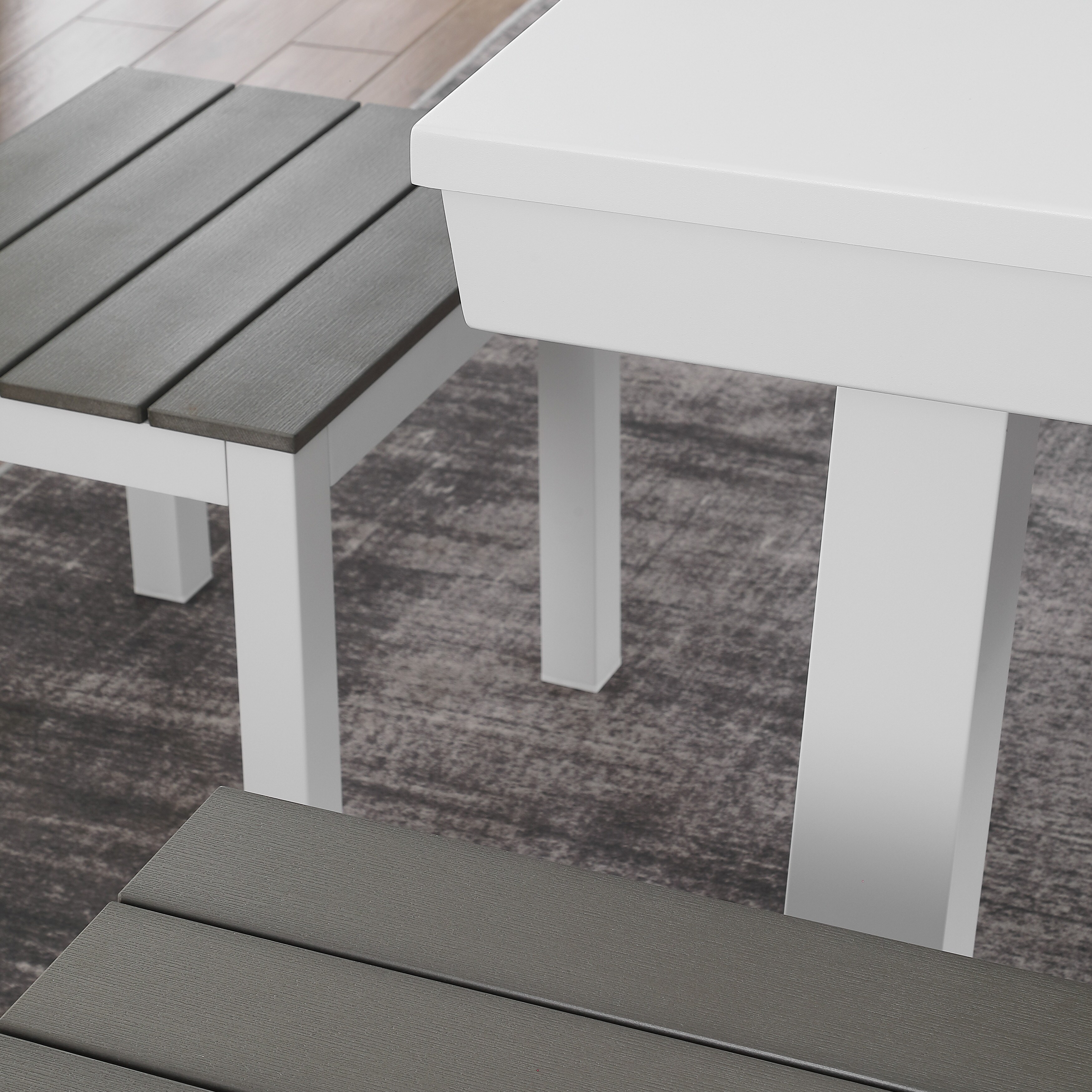 Newport 7ft Outdoor Slate Pool Table Dining Set, White
