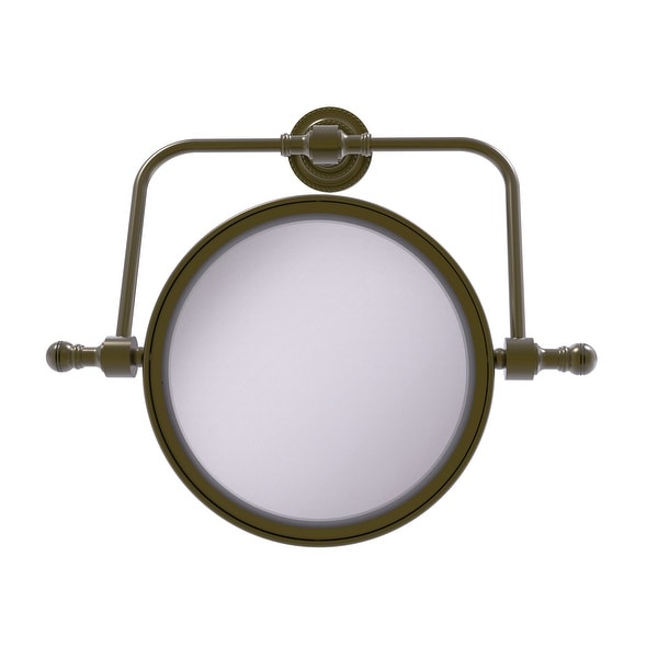 Allied Brass Retro Dot Collection Wall Mounted Swivel Make-Up Mirror 8-in Diameter with 2X Magnification