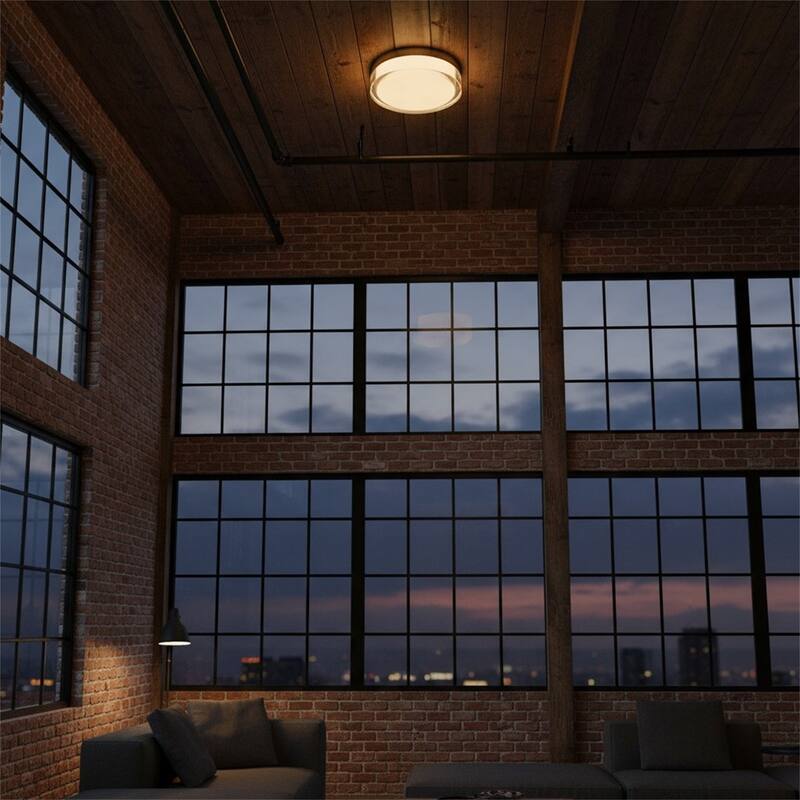 9-inch Black Inegrated LED Flush Mount