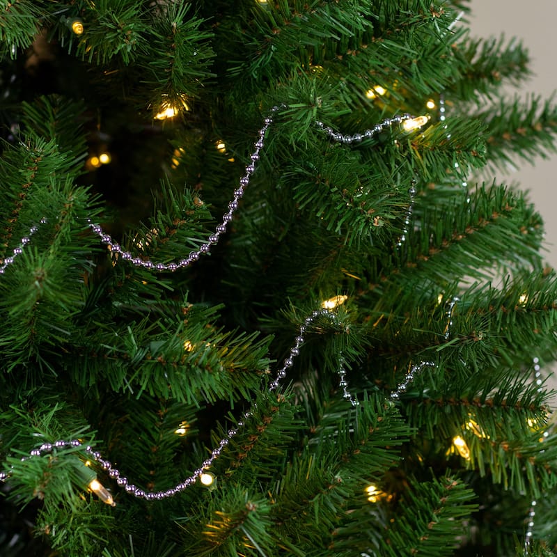 Shiny Beaded Christmas Garland -15' x .25" - Sky Blue - Unlit
