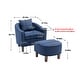preview thumbnail 12 of 24, Arms Chair with Ottoman Mid Century Barrel Chair for Living Room