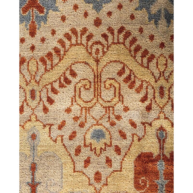 Ikat One-of-a-Kind Hand-Knotted Area Rug - Gray, 9' 3" x 12' 3" - 9' 3" x 12' 3"