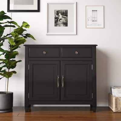 WYNDENHALL Hampshire Solid Wood Traditional Entryway Storage Cabinet - 40"w x 15"d x 36" h