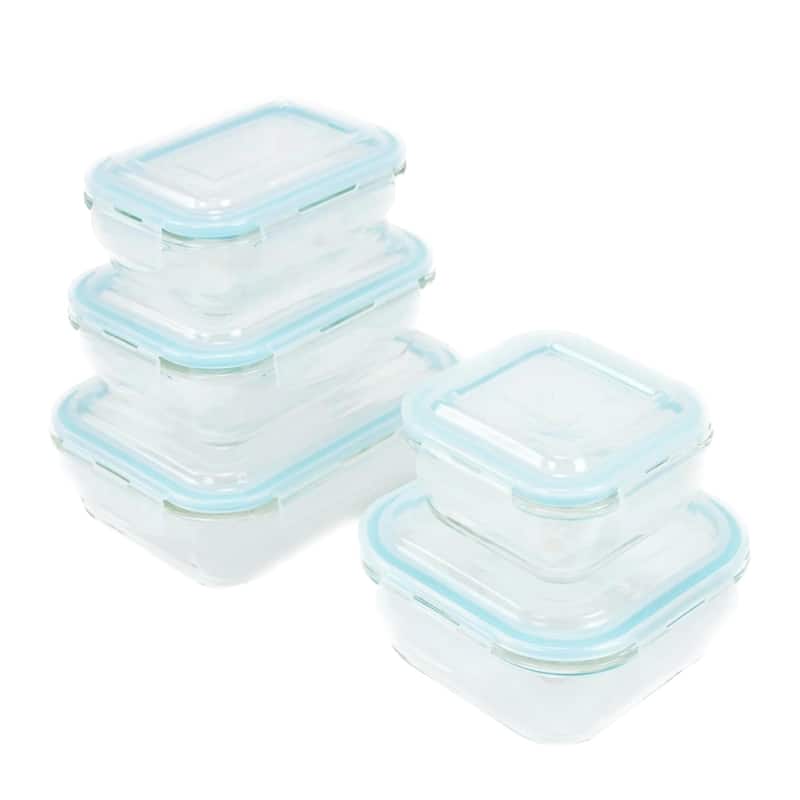 20 Piece Glass Food Storage Containers Set with Airtight Lids
