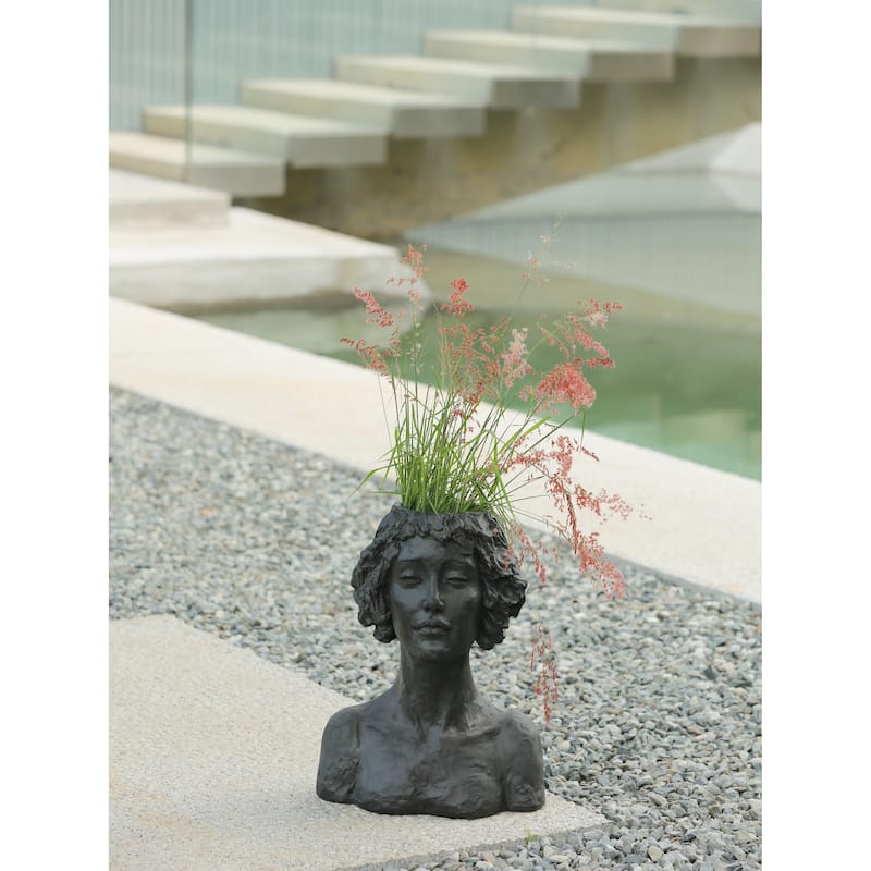 Graceful Muse Classic Lady Head Plant Stand Statue