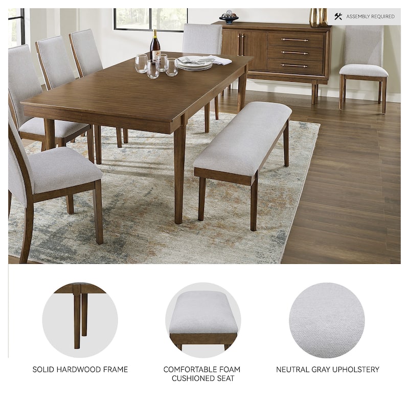 Signature Design by Ashley Lyncott Gray/Brown 59" Upholstered Dining Bench - 59.25" W x 15.13" D x 19.75" H