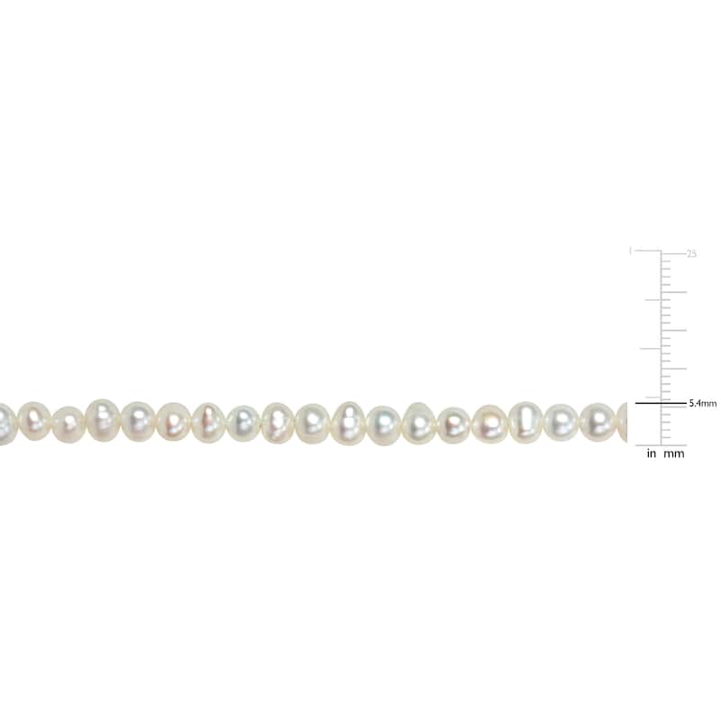 Miadora 4.5-5mm Cultured Freshwater Pearl Necklace Sterling Silver Clasp-17+2 ext