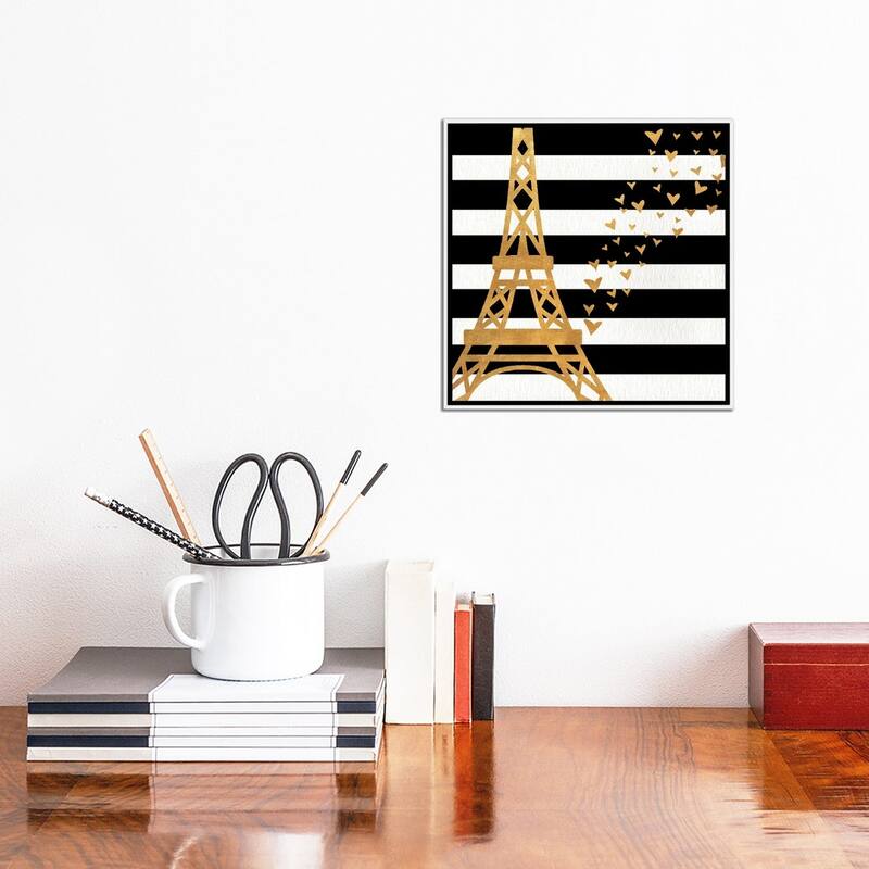 iCanvas "Eiffel Tower Love" by SD Graphics Studio Framed