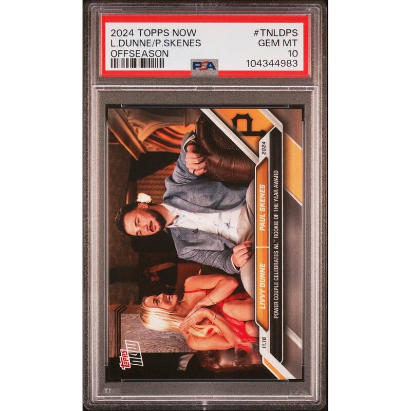 Paul Skenes Livvy Dunne 2024 Topps Now Rookie of the Year Card #TNLDPS Graded PSA 10 - 8' x 11'