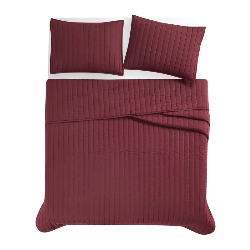 Brooklyn Loom Solid Cotton Percale Quilt Set