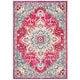 preview thumbnail 80 of 109, SAFAVIEH Madison Diederike Boho Medallion Distressed Rug 2'2" x 4' - Fuchsia/Blue