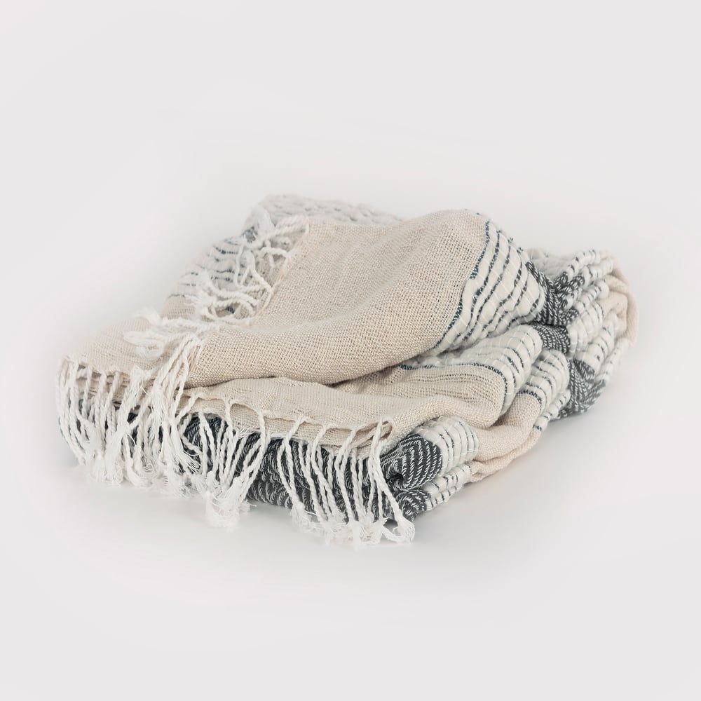 Rizzy Home Chevron Stripe Hand Loomed Cotton Throw