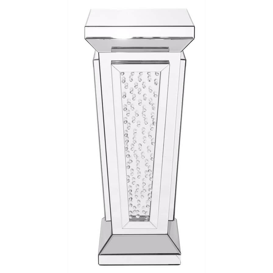 15 inch Crystal End Table in Clear Mirror Finish