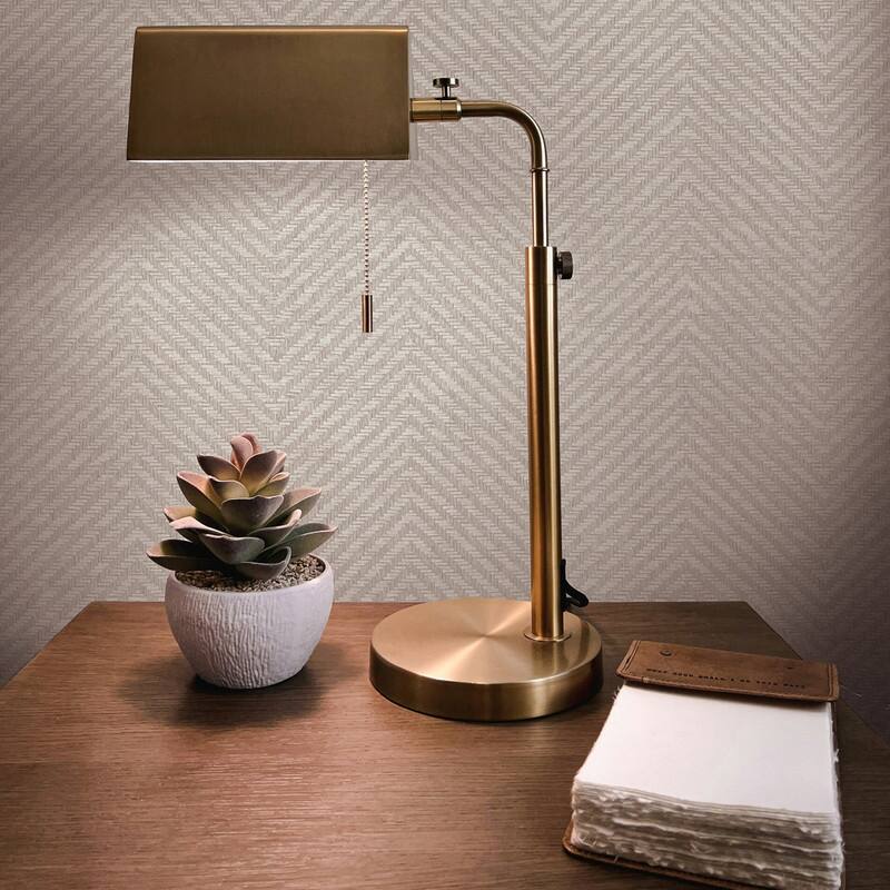 Tempaper Faux Grasscloth Parquet Textured Peel and Stick Wallpaper by Jeremiah Brent