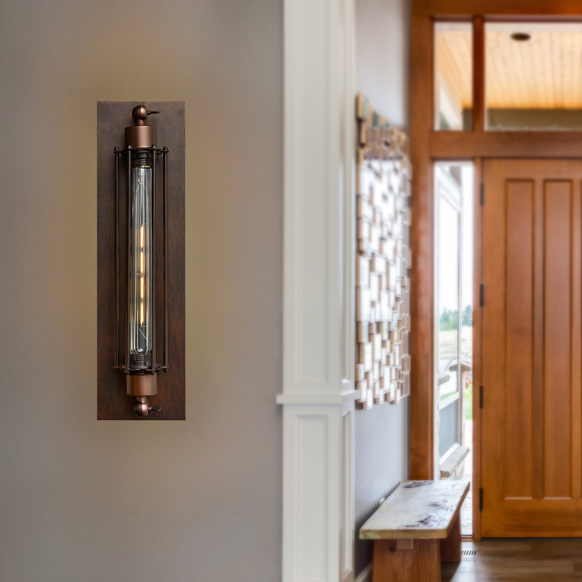 CWI Lighting Kiera 1 Light 4in Chocolate Wall Sconce