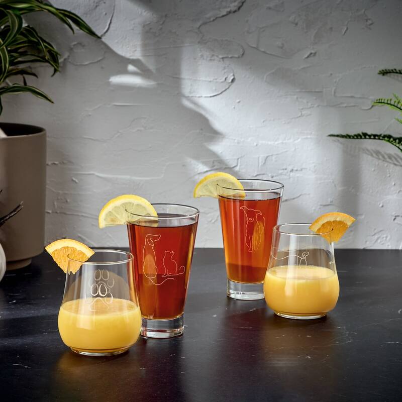 Libbey Modern Pets Woof All-Purpose Glasses, 17-ounce, Set of 4 - Set of 4