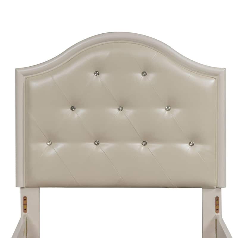Stardust Iridescent White Twin Panel Headboard