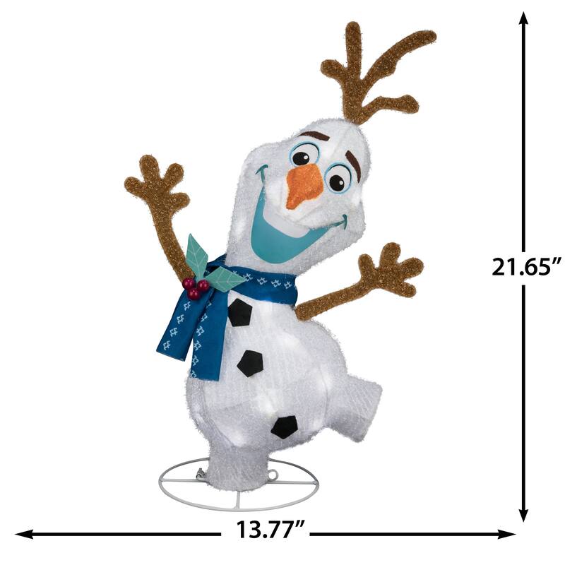 Holiday Shimmering Magic Tinsel Yard Sculpture-Olaf-20"-Disney