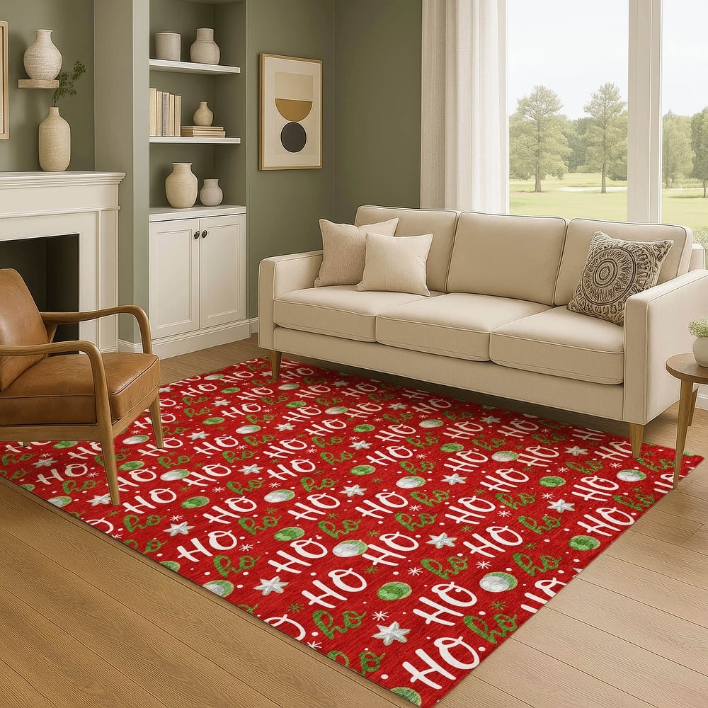 Premium Washable Super Soft Christmas Ho Ho Mayfield Rug