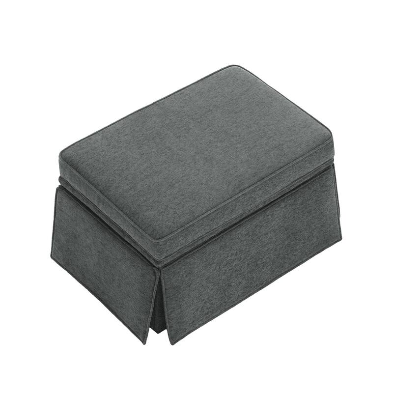 Skirted Rectangular Flip-Top Storage Ottoman