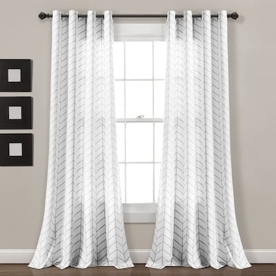Lush Decor Calia Chevron Geo Window Curtain Panel Pair - 84" x 52"