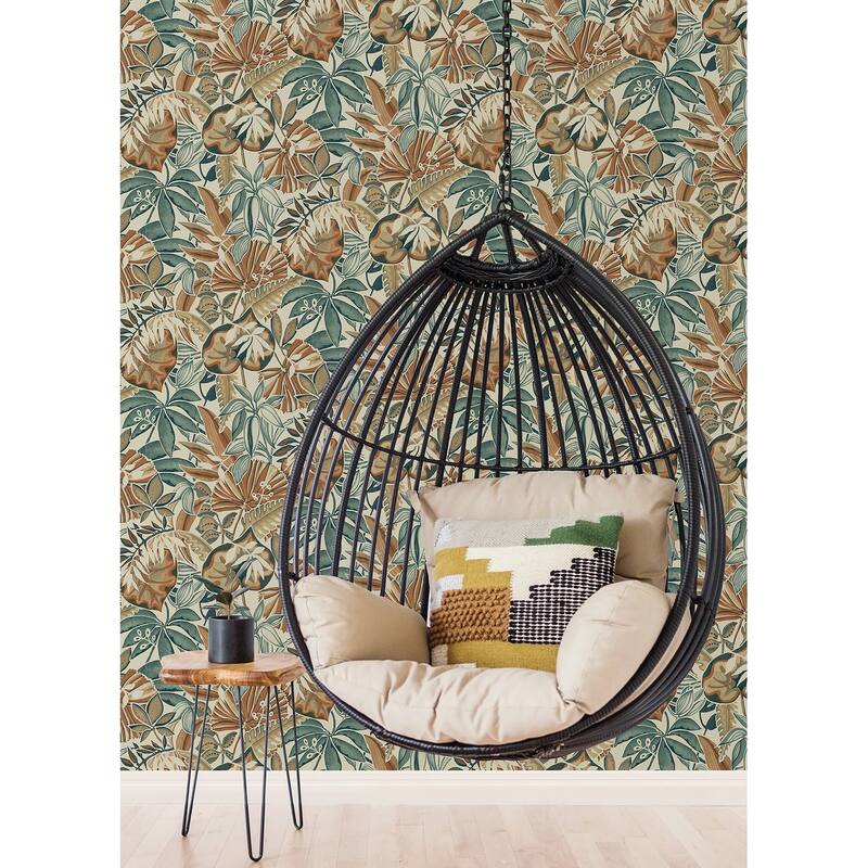 Caroline et Bettina Spice Feuilles Peel & Stick Wallpaper