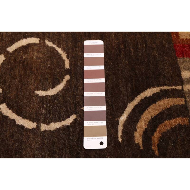 ECARPETGALLERY Hand-knotted Opulence Dark Brown Wool Rug - 2'6 x 9'10