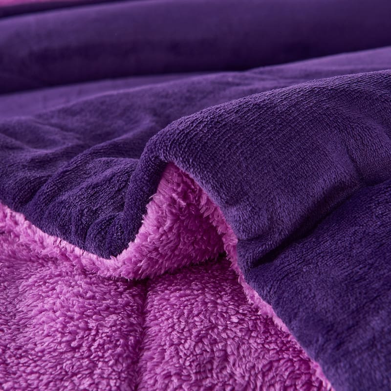 3 Piece Sherpa Plush Micro Suede Comforter Set