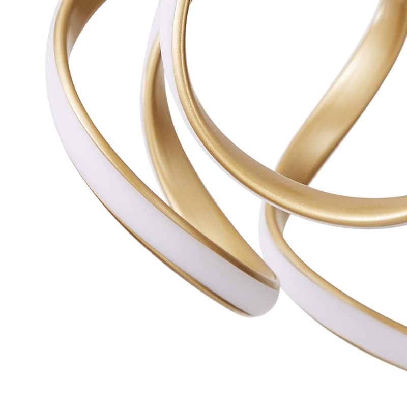 Modern Gold 1-Light Wavy Linear LED Pendant Lighting Fixture