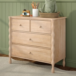 Max and Lily Jenny Turned Leg 4-Drawer Solid Wood Dresser