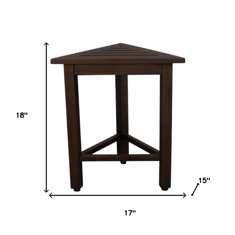 Hotel White Teak 18" Triangle Corner Shower Bench or Shelf