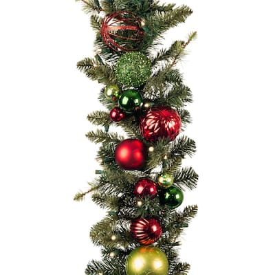 9 ft. Artificial Christmas Garland with Lights - Festive Holiday - Green