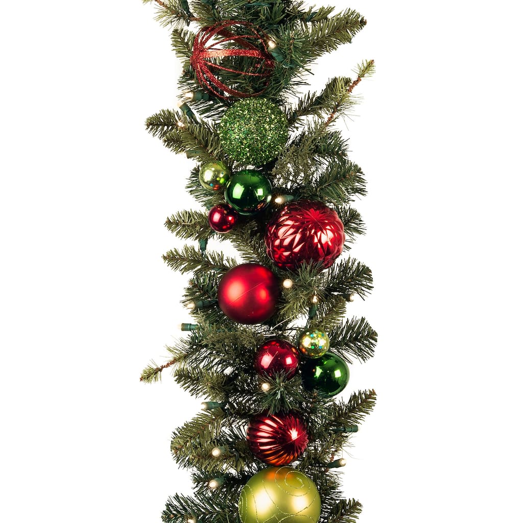 9 ft. Artificial Christmas Garland with Lights - Festive Holiday - Green