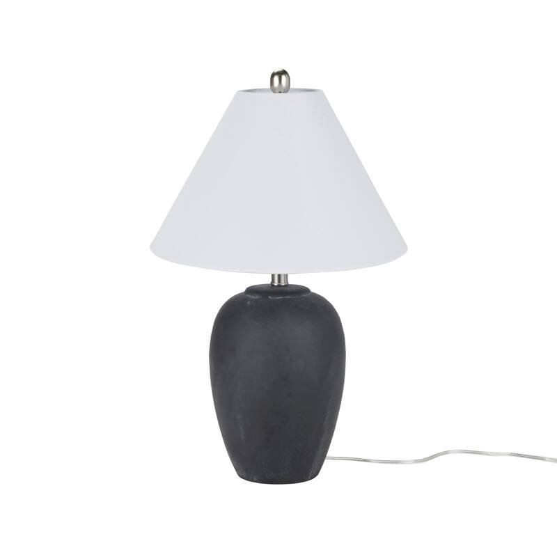 Nourison 23" Rustic Ceramic Vase Accent Table Lamp - Black
