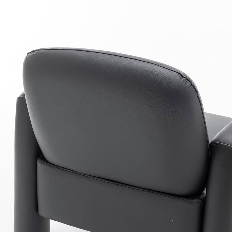 SEYNAR Modern PU Leather Accent Chair with Tubular Multifunctional Legs for Living Room