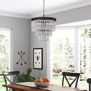 Maxax 7 - Light Unique Tiered Chandelier with Crystal Accents - Bed ...