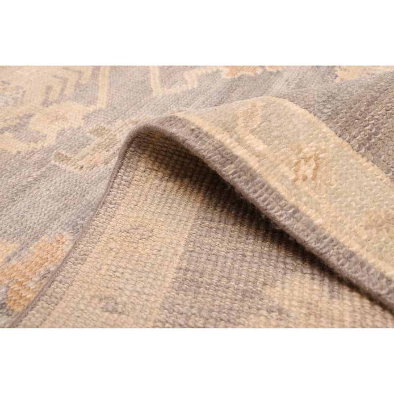 ECARPETGALLERY Hand-knotted Kavya Oushak Dark Grey Wool Rug - 8'10 x 11'11