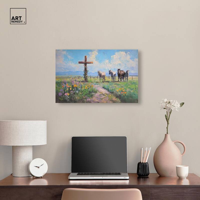 Faithful Pasture Canvas by Art Remedy, Gallery Wrapped