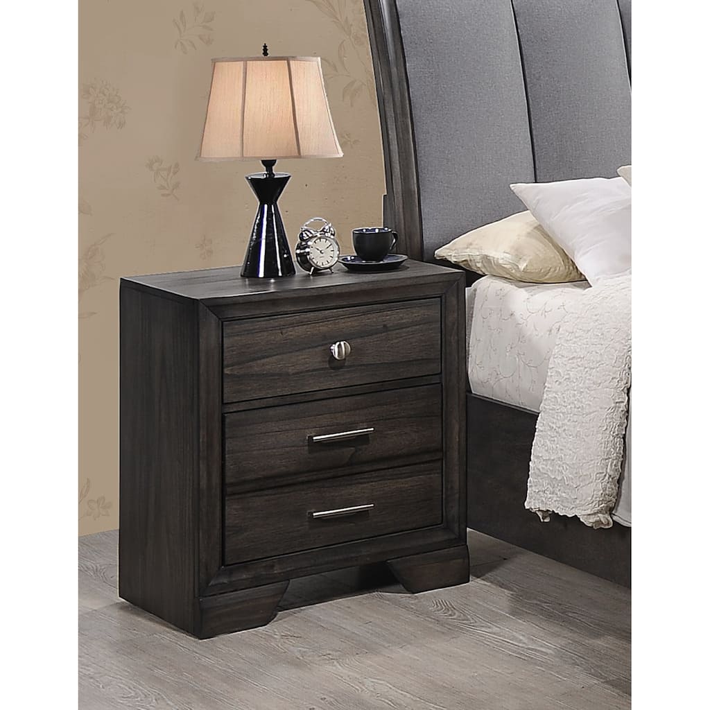 Charming Wooden Nightstand with Metal Knobs and Multiple Drawers for Bedroom