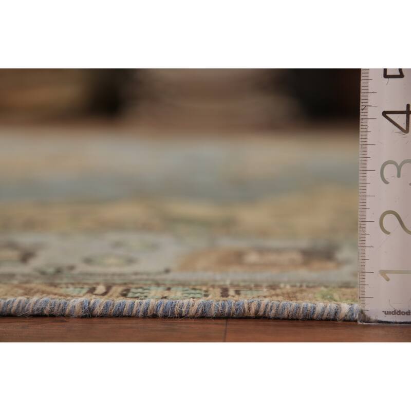 Light Blue Tabriz Persian Area Rug Hand-Knotted Oriental Wool Carpet - 7'10"x 11'1"