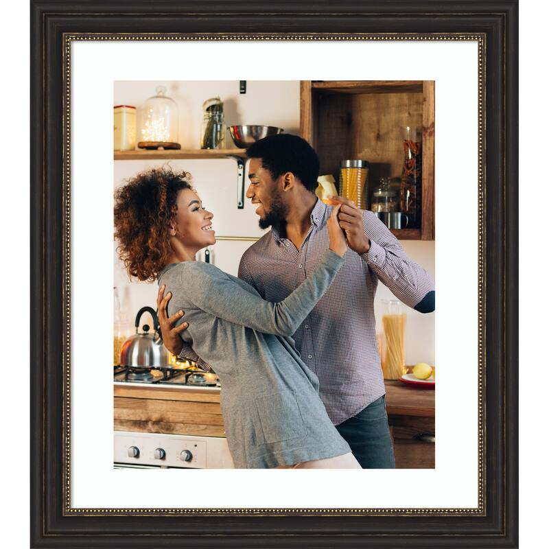 Accent Bronze Narrow Framed Picture Frame, Photo Frame - 20x24 Matted White 16x20